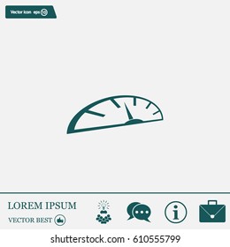 Speedometer icon or sign with arrow