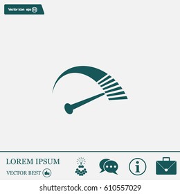 Speedometer icon or sign with arrow