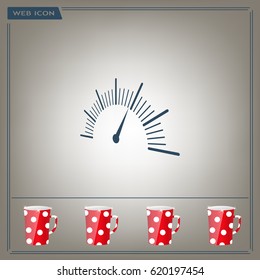 Speedometer icon or sign with arrow