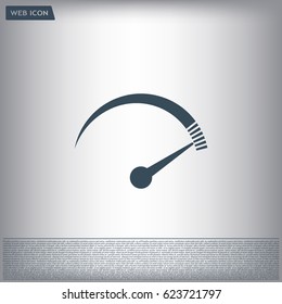 Speedometer icon or sign with arrow