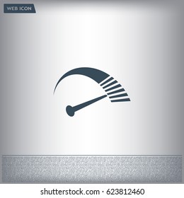 Speedometer icon or sign with arrow