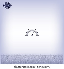Speedometer icon or sign with arrow