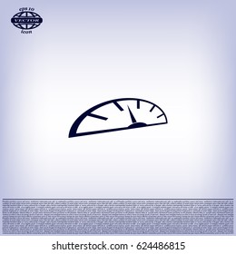 Speedometer icon or sign with arrow
