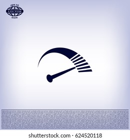 Speedometer icon or sign with arrow