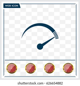 Speedometer icon or sign with arrow