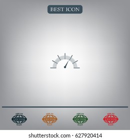 Speedometer icon or sign with arrow