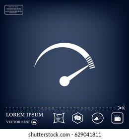 Speedometer icon or sign with arrow