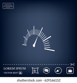 Speedometer icon or sign with arrow