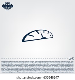 Speedometer icon or sign with arrow