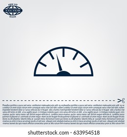 Speedometer icon or sign with arrow