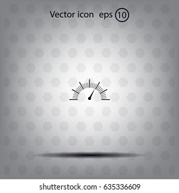 Speedometer icon or sign with arrow