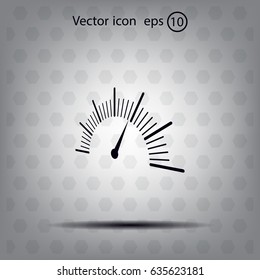 Speedometer icon or sign with arrow