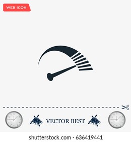 Speedometer icon or sign with arrow