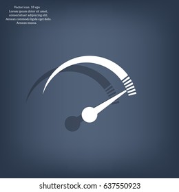 Speedometer icon or sign with arrow