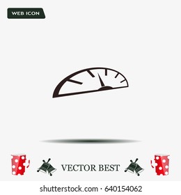 Speedometer icon or sign with arrow