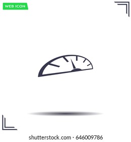 Speedometer icon or sign with arrow
