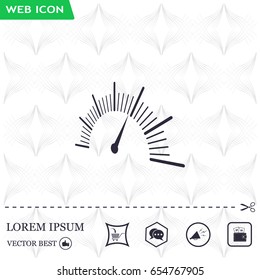 Speedometer icon or sign with arrow