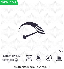 Speedometer icon or sign with arrow