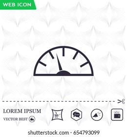 Speedometer icon or sign with arrow