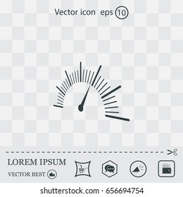 Speedometer icon or sign with arrow