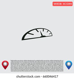 Speedometer icon or sign with arrow
