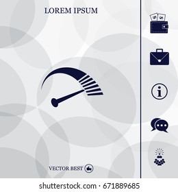 Speedometer icon or sign with arrow