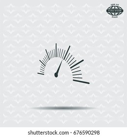 Speedometer icon or sign with arrow