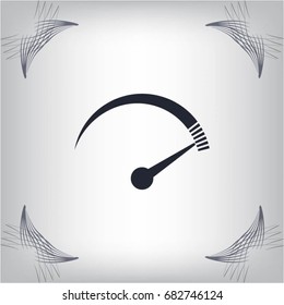 Speedometer icon or sign with arrow