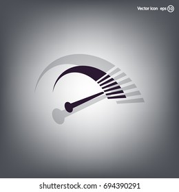 Speedometer icon or sign with arrow