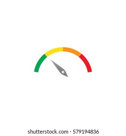     Speedometer icon or sign with arrow. Colorful Infographic. V