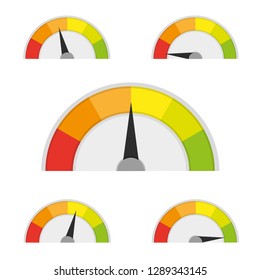 Speedometer icon or sign with arrow. Vector