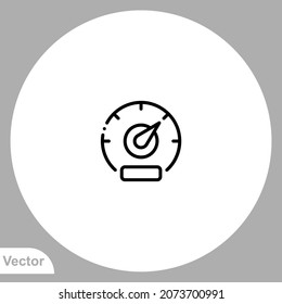 Vector de signo de icono del velocímetro,Símbolo, ilustración de logotipo para web y móvil