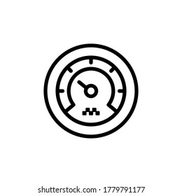 Icono del velocímetro. Línea simple, contorno de elementos vectores de los iconos del servicio de taxi para ui y ux, sitio web o aplicación móvil
