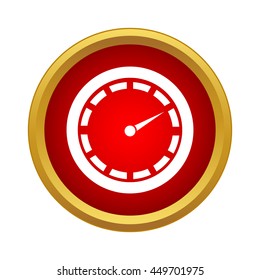 Speedometer icon in simple style on a white background