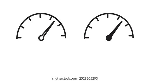 Speedometer icon in solid and stroke style.