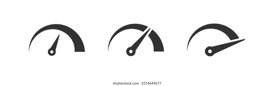 Speedometer icon. Speed indicator. Gauge level.