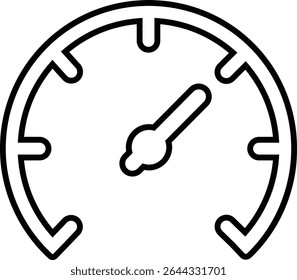 Ícone do velocímetro. Linha do ícone do indicador de velocidade. Feedback Conceito de desempenho do medidor de classificação Vetor de escala de nível do painel para aplicativos Sinal de velocidade rápida barômetros baixos e altos, medidor, pontuação progresso