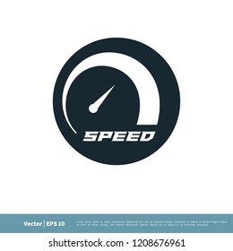 speedometer icon speed logo template 