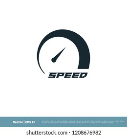 speedometer icon speed logo template 