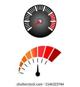 Speedometer icon Speed symbol Gauge and radius rpm Vector illustrations Your simple design is used in print and web sites.