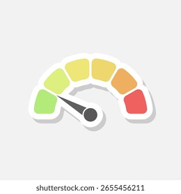 Speedometer Icon sticker isolated on gray background