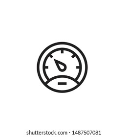 Speedometer icon. Tachometer vector icon and indicator sign. Performance measurement symbol. Vector illustration