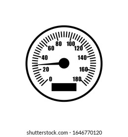 Geschwindigkeitsmesser-Symbol in einem trendigen, flachen Design