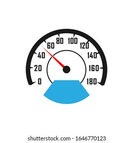 Speedometer icon in a trendy flat design