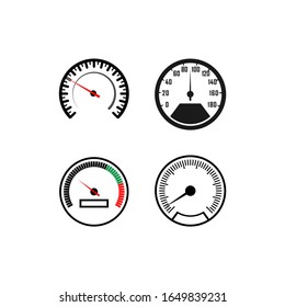 Speedometer icon in a trendy flat design