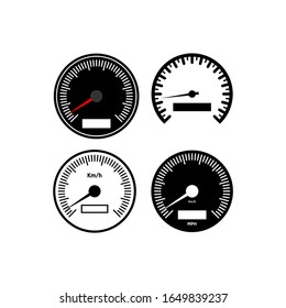 Speedometer icon in a trendy flat design