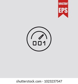 Speedometer icon in trendy isolated on grey background.Vector illustration.