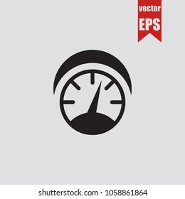 Speedometer icon in trendy isolated on grey background.Vector illustration.