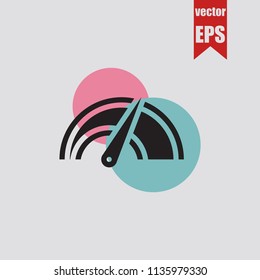 Speedometer icon in trendy isolated on grey background.Vector illustration.