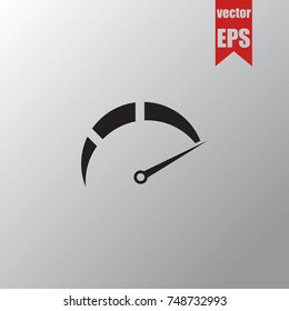 Speedometer icon in trendy isolated on grey background.Vector illustration.